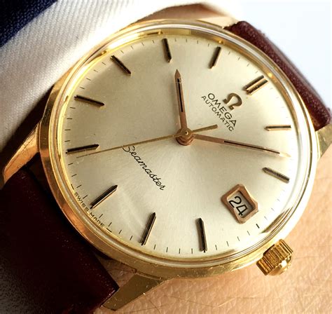 omega watch gold chain|omega 18k solid gold watches.